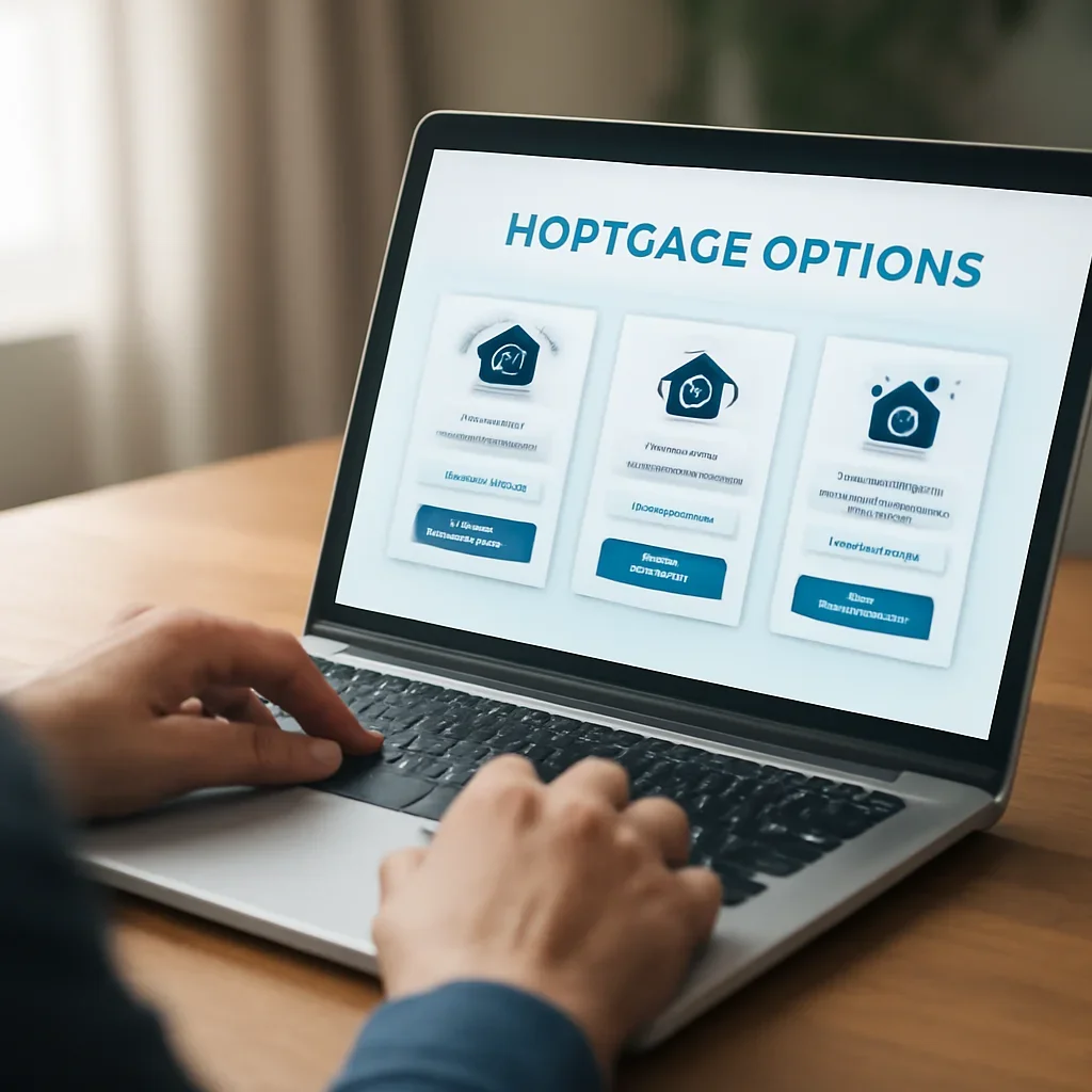 Borrower reviewing mortgage options on a digital dashboard